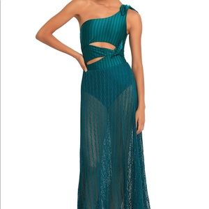 NWT PatBo Lace One Shoulder Swimsuit Beach Dress
